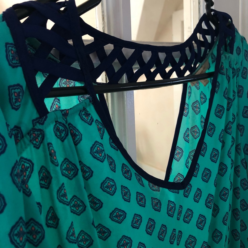 Skies are Blue open weave neckline dress.